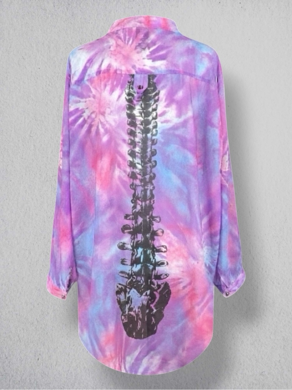 Iron Fist Top Purple Pink Tunic Blouse Spine Tie Dye Pastel Goth Alternative XXL
